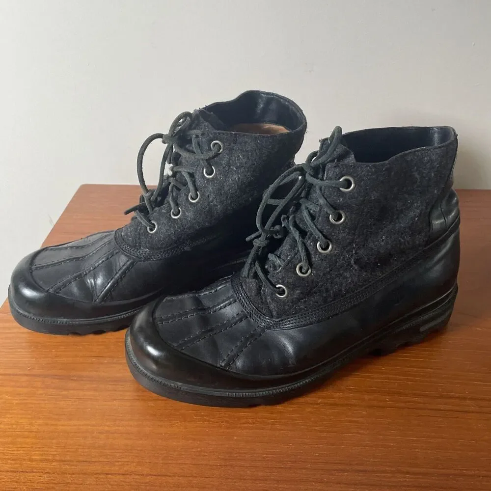 RALPH LAUREN BOOTS RARE $795 Duck Style LEATHER ITALY Men’s 8 D Black